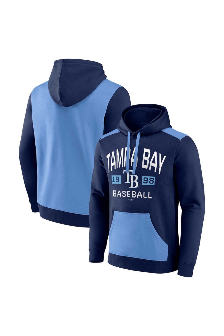 Men's Fanatics Branded Navy/Light Blue Tampa Bay Rays Chip In Pullover Hoodie, Alternate, color, Navy