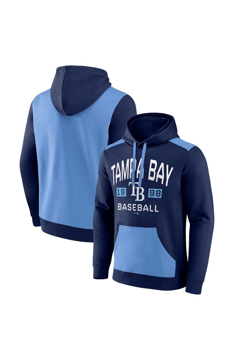 FANATICS Men's Fanatics Branded Navy/Light Blue Tampa Bay Rays Chip In Pullover Hoodie, Alternate, color,