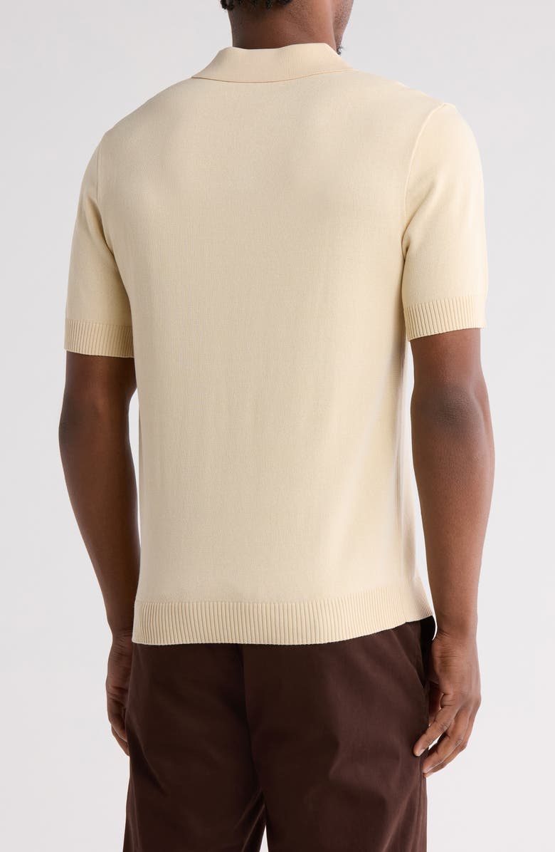 TRUTH Johnny Collar Pointelle Knit Sweater Polo, Alternate, color, Sand
