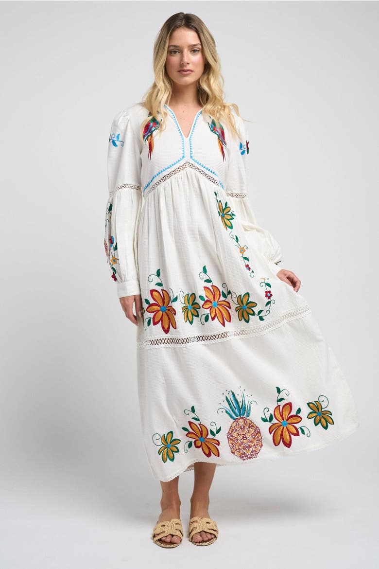Sofia Parrot Dress, Alternate, color, White