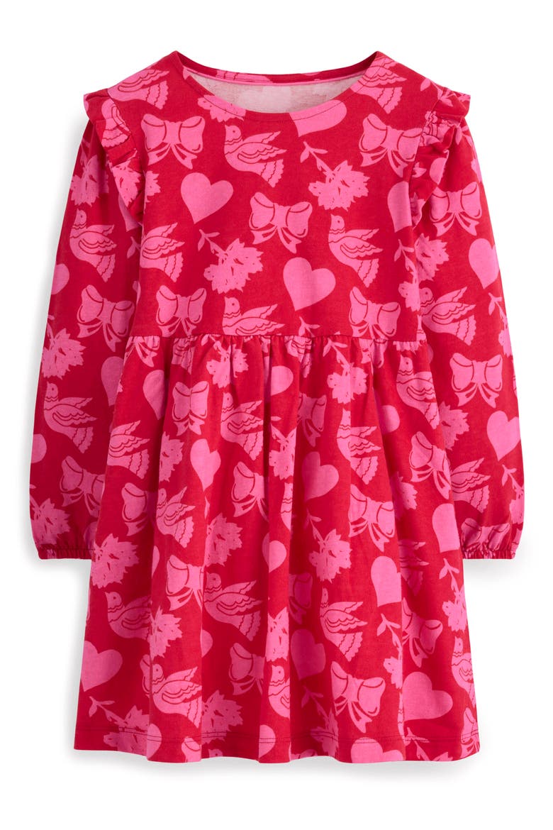 Kids' Print Cotton Jersey Dress, Main, color, ROCKABILLY RED FESTIVE FUN