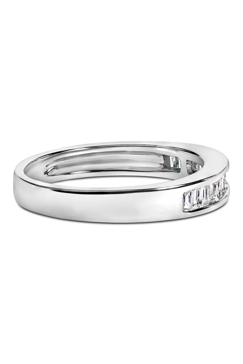 .925 Sterling Silver 1/3 Ctw Baguette Cut Diamond Channel Set Stackable Wedding Ring, Main, color, Silver