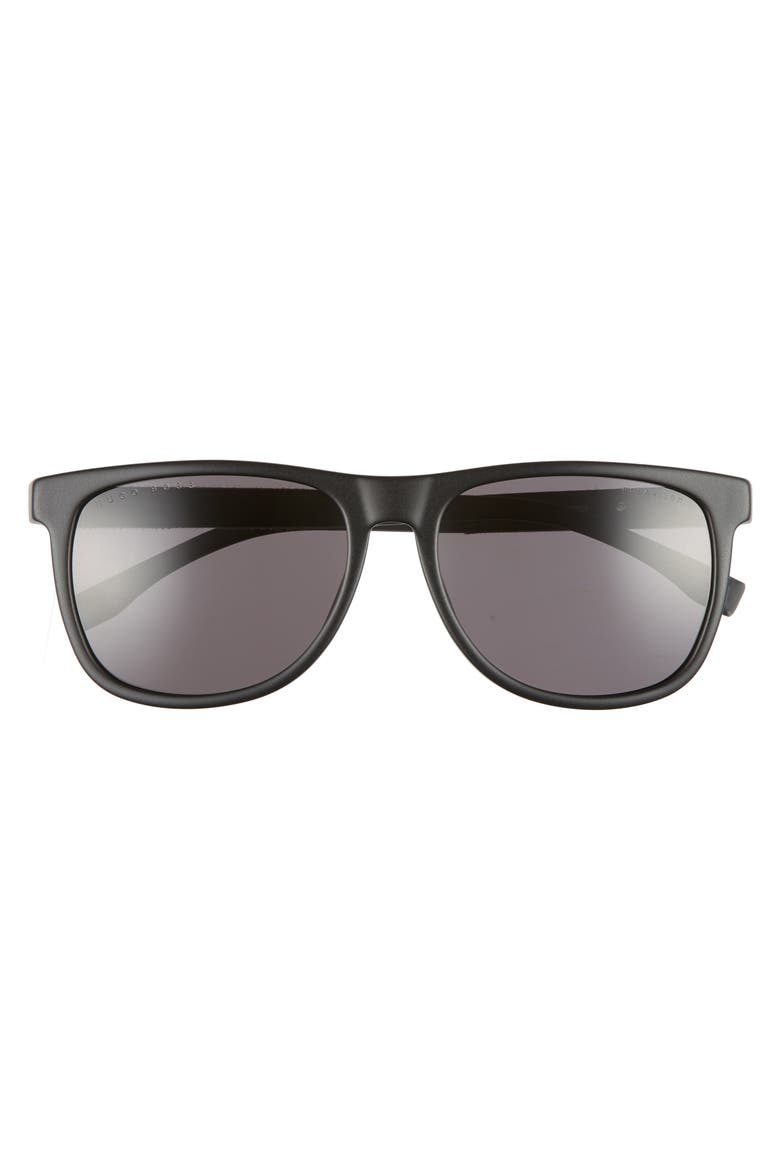 56mm Polarized Sunglasses, Alternate, color, MATTE BLACK