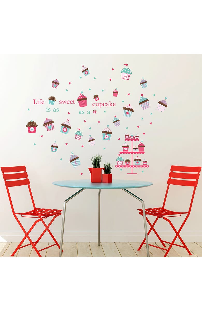 WALPLUS Life is a Cupcake Wall Sticker, Main, color, 
