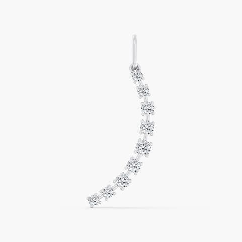 Orbit Moon Lab Diamond Pendant in 14K