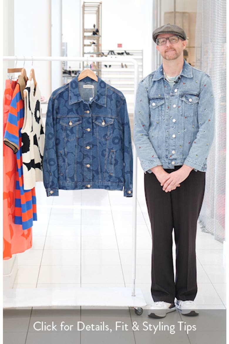 Marimekko Maridenim Murros Unikko Denim Trucker Jacket (Women