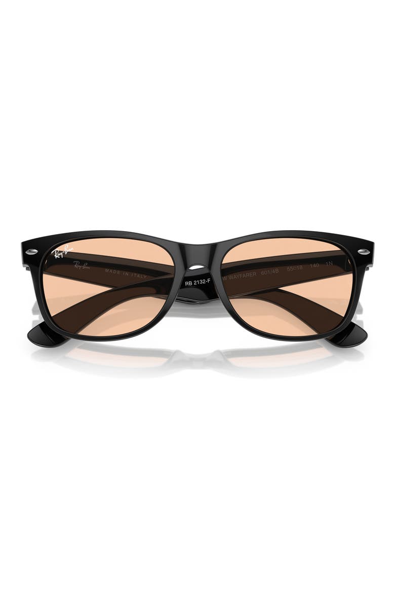 55mm Square Sunglasses, Alternate, color, BLACK / PINK
