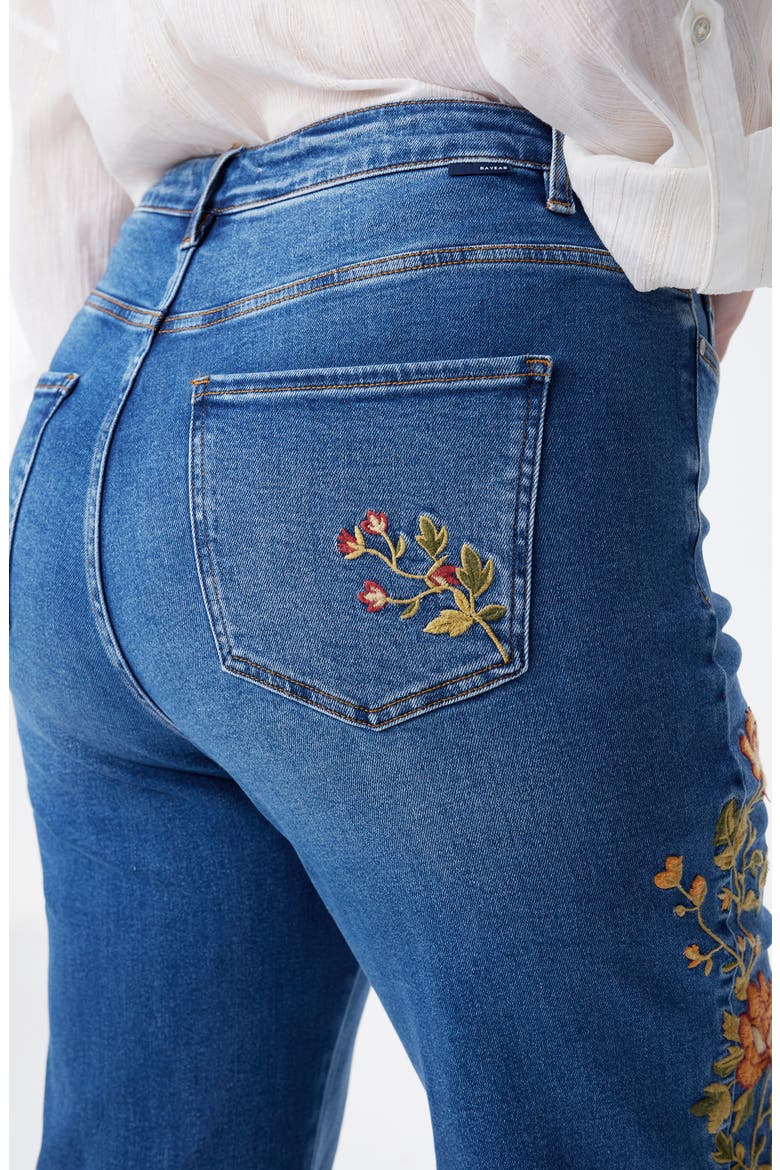 Embroidered High Waist Wide Leg Jeans, Alternate, color, SUNGETGLOW