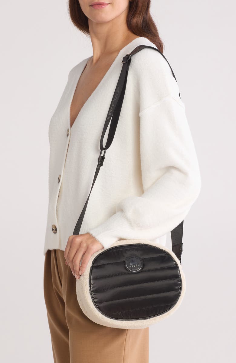 Pajar Circle Faux Shearling Crossbody Bag, Alternate, color,