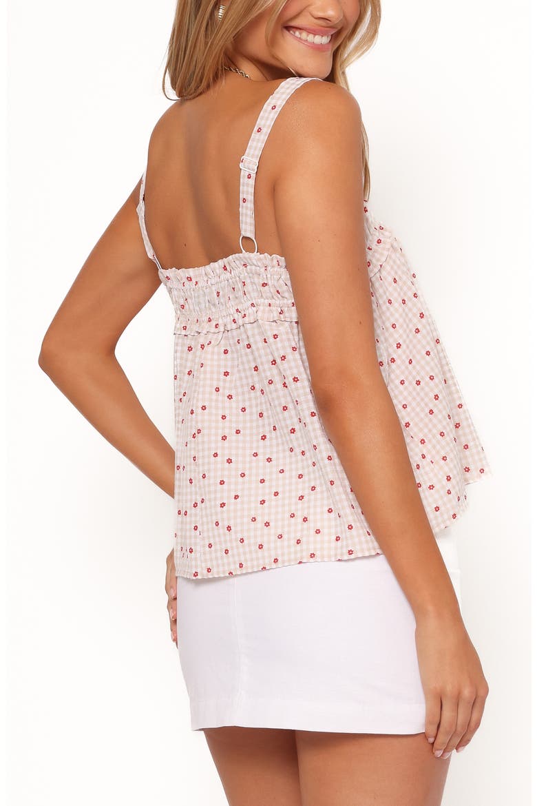 Renata Floral Gingham Babydoll Tank, Alternate, color, RED FLORAL