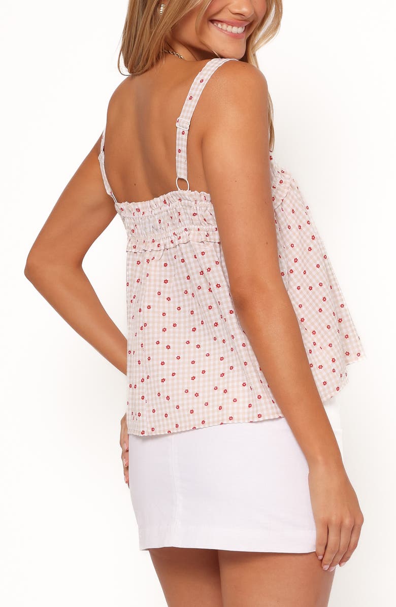 Petal & Pup Renata Floral Gingham Babydoll Tank, Alternate, color, Red Floral