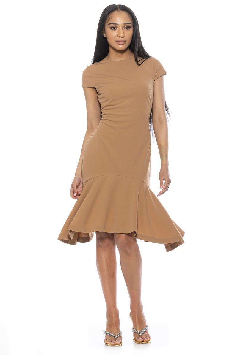 Alexia Admor Renata Cap Sleeve Handkerchief Hem Knit Dress, Alternate, color, 