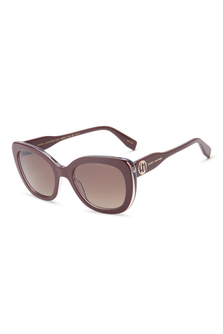 53mm Gradient Cat Eye Sunglasses, Alternate, color, BURGUNDY/ BROWN SF
