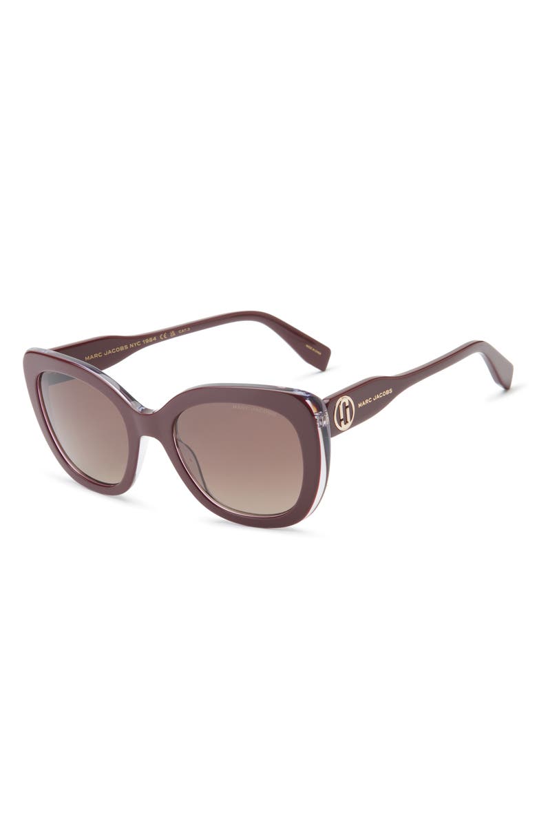 Marc Jacobs 53mm Gradient Cat Eye Sunglasses, Alternate, color, Burgundy/ Brown Sf