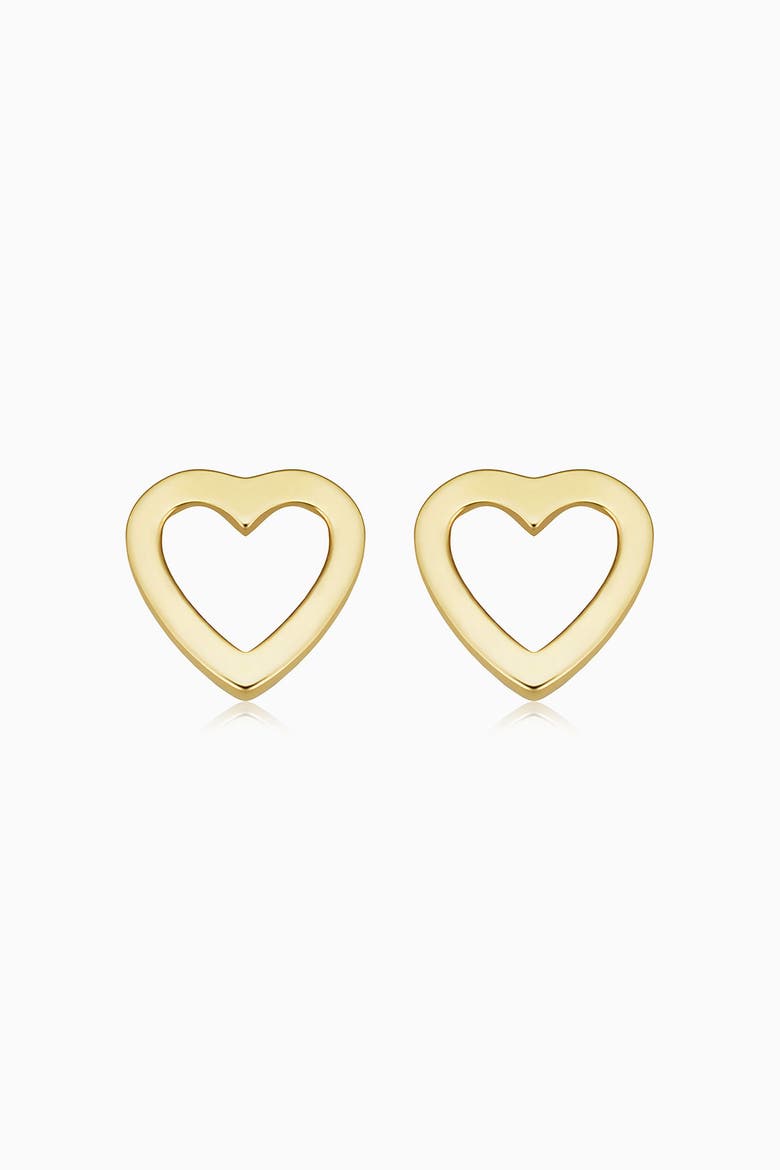 14K Yellow Gold Open Your Heart Studs, Main, color, Yellow Gold