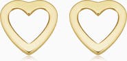 Oradina 14K Yellow Gold Open Your Heart Studs