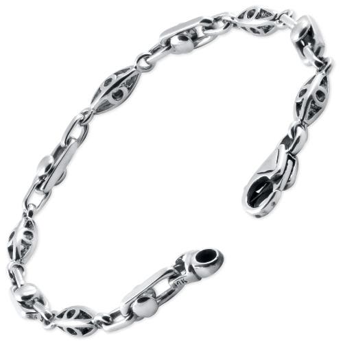 Bliss Diamond Designed 16 Gram Solid Silver Bracelet 8.5" In Silver