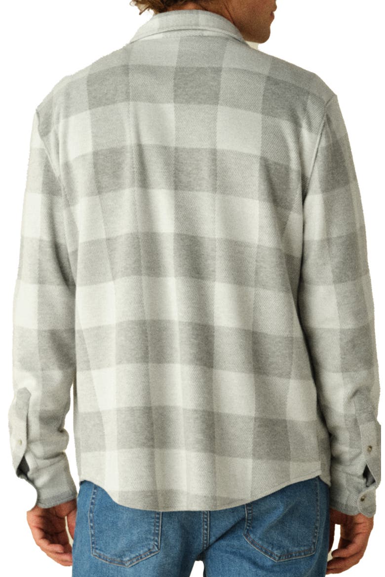 Dunewood Stretch Flannel Button-Up Shirt, Alternate, color, HEATHER GREY BUFFALO CHECK