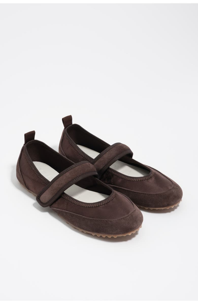 Bimba y Lola Velcro Ballerina Sneaker, Alternate, color, Chocolate