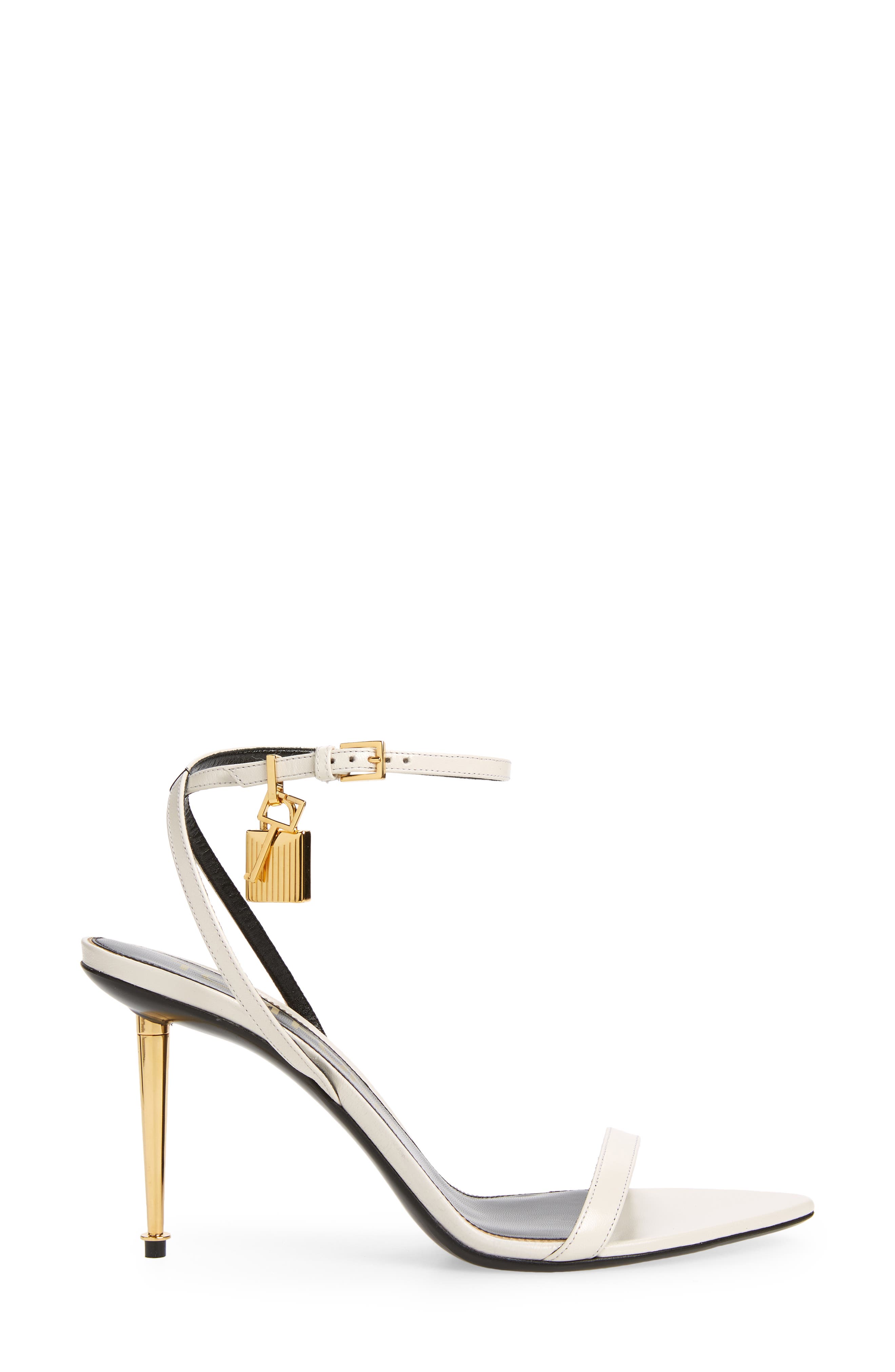Padlock Naked Pointy Toe Sandal, Alternate, color, CHALK