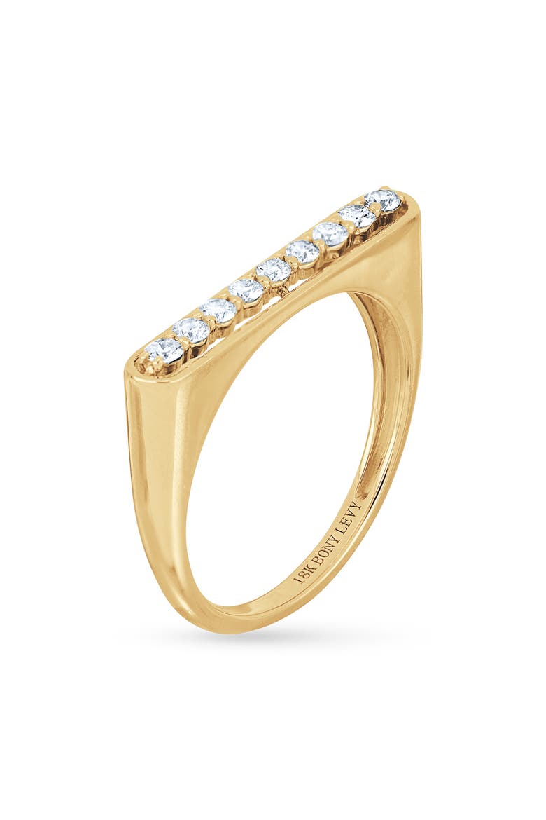 Florentine 18k Gold Diamond Bar Stackable Ring, Alternate, color, 18K YELLOW GOLD