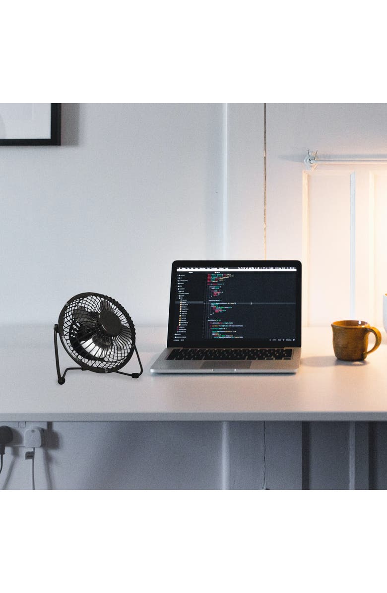 Optimus 4 in. Personal Metal Fan, Alternate, color, Black