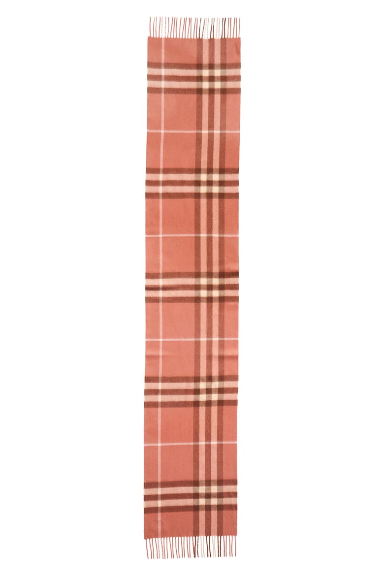 Giant Icon Check Cashmere Scarf, Main, color, CLAY PINK