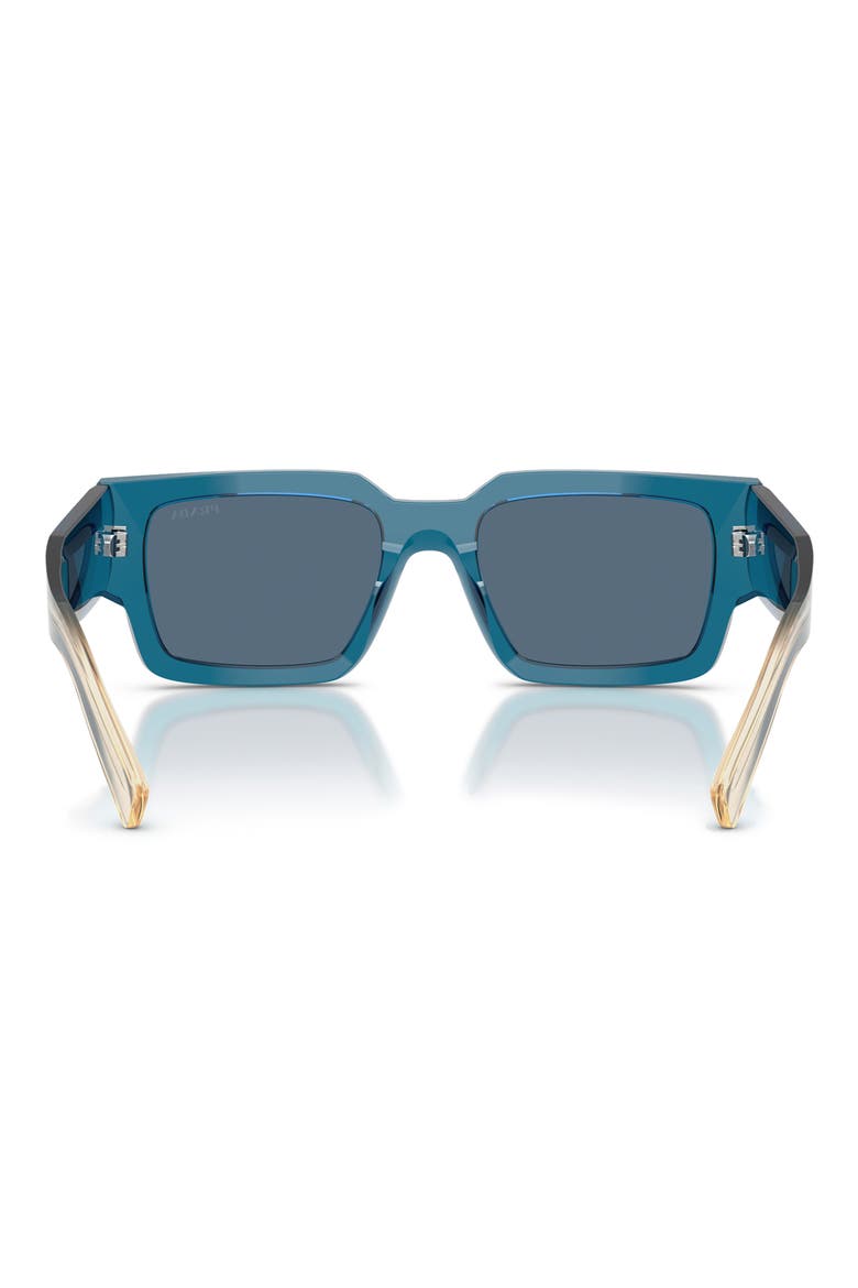 55mm Rectangular Sunglasses, Alternate, color, BLUE / DARK BLUE