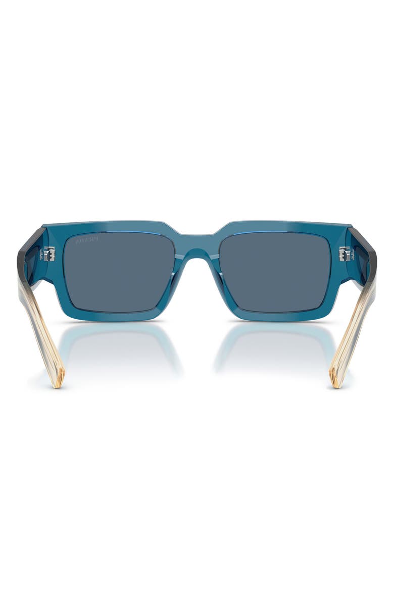Prada 55mm Rectangular Sunglasses, Alternate, color, Blue / Dark Blue