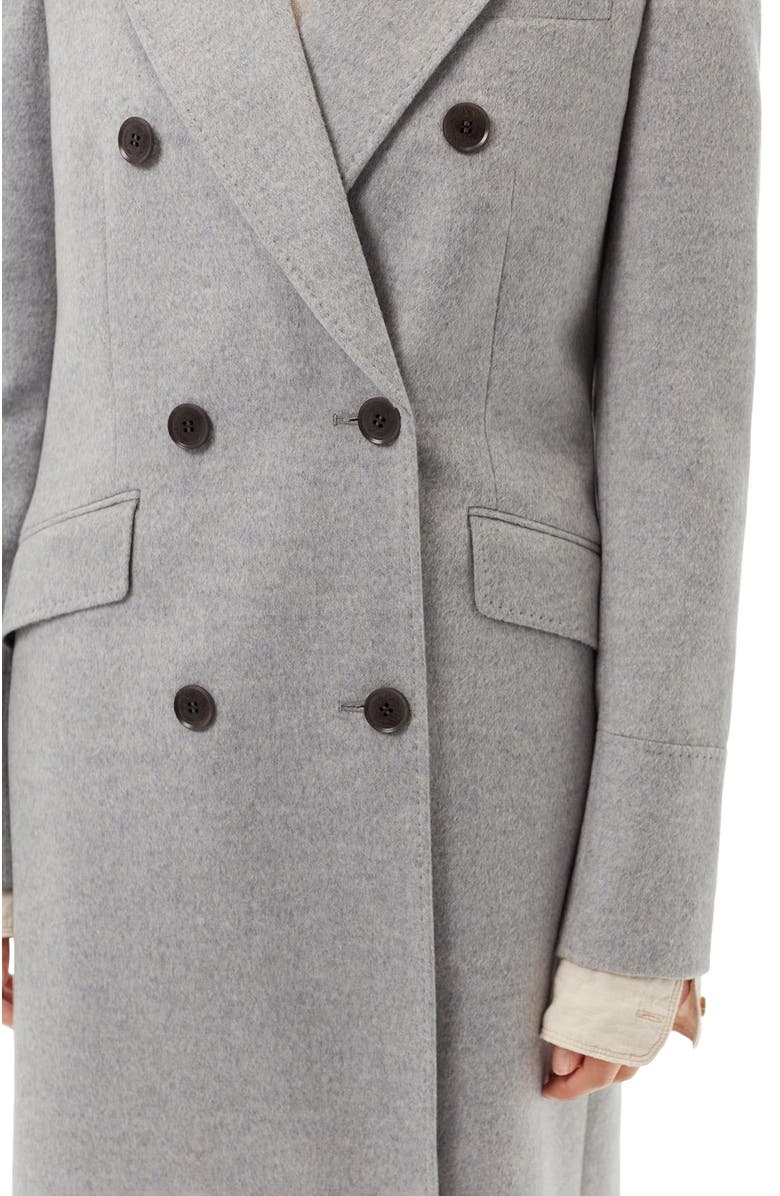 GOBI Mongolian Cashmere Cashmere Peak Lapel Long Coat, Alternate, color, Vapor Blue