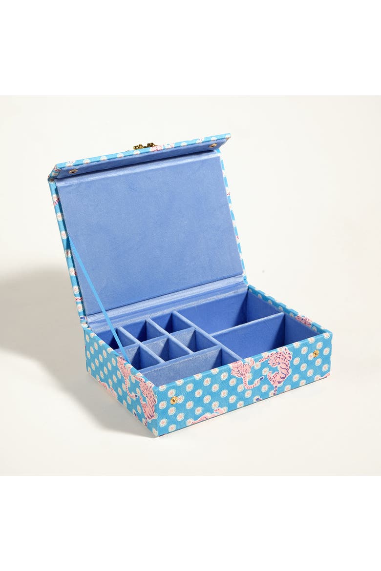 Meilin Jewelry Box 8.5" x 6.5" Artisan, Alternate, color, Blue