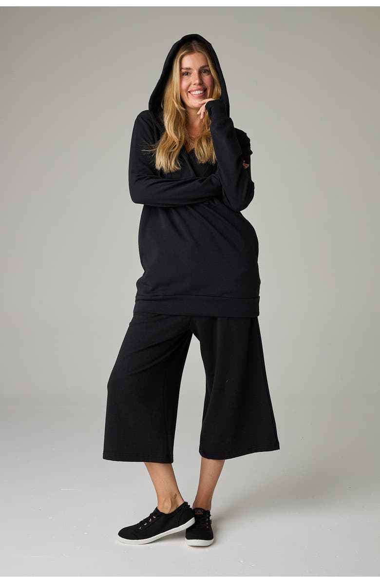 eavolu Serengeti Eco-Luxe Fleece Oversized Hoodie - Cloud-Soft Comfort, Alternate, color, Coal Black