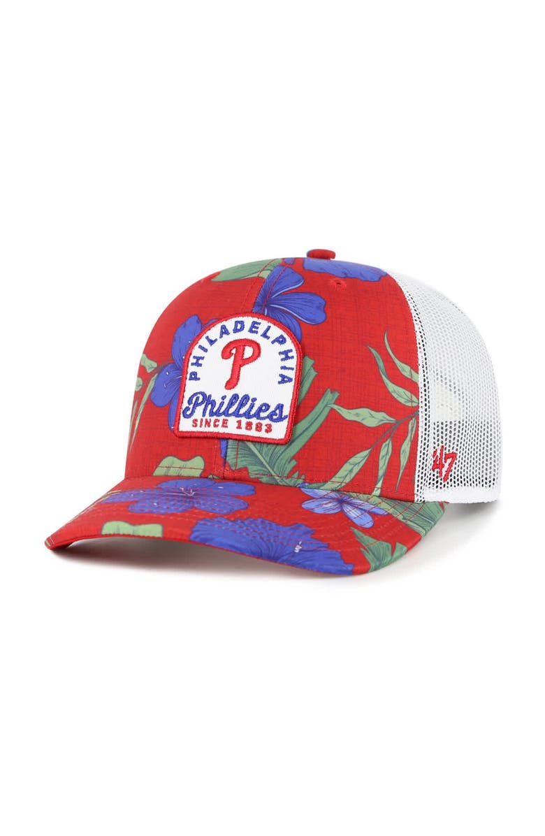 '47 Men's '47  Red Philadelphia Phillies Tei Beachside Adjustable Trucker Hat, Main, color, Red