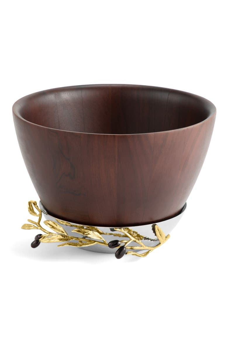 Olive Branch Wood Bowl, Alternate, color, BROWN