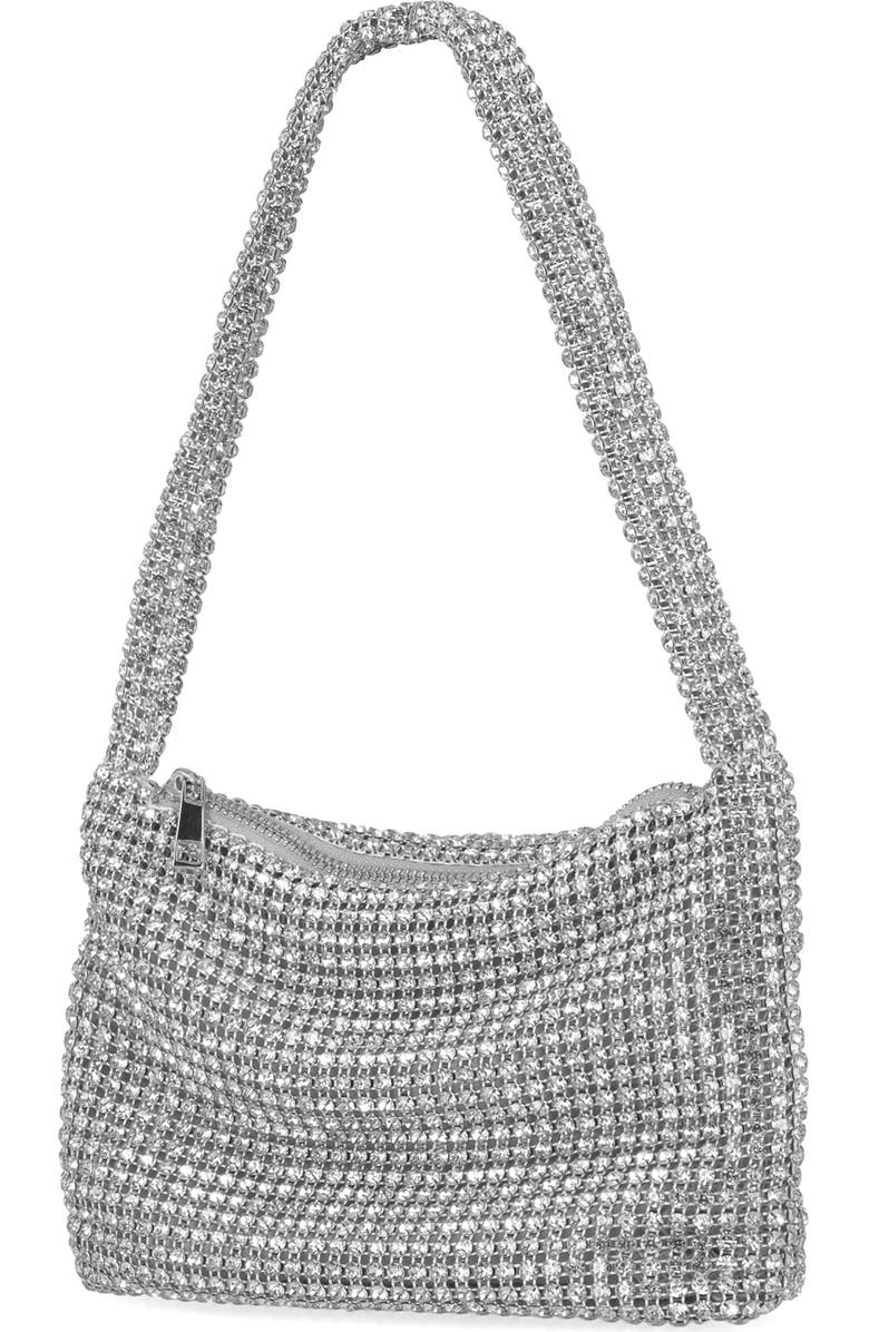 Jessica McClintock Fiona Rhinestone Embellished Shoulder Bag, Alternate, color, Silver