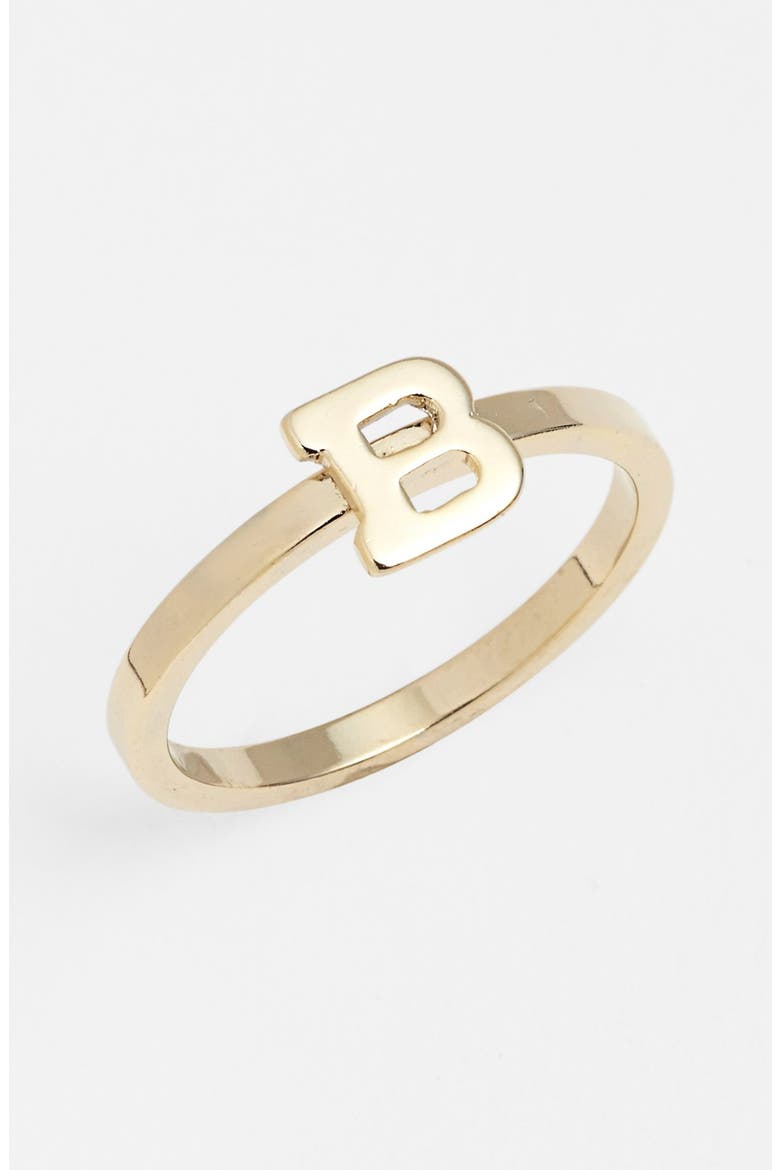 Initial Midi Ring, Main, color, GOLD - B