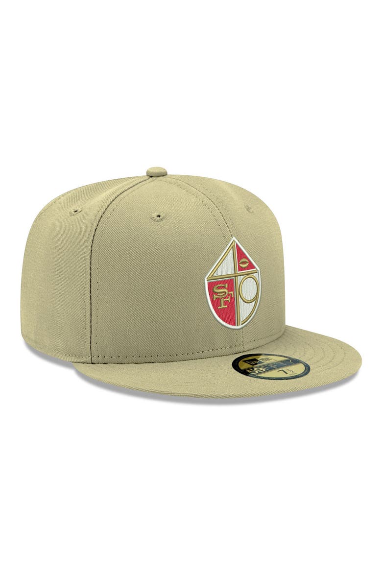 Men's New Era Gold San Francisco 49ers Omaha Throwback 59FIFTY Fitted Hat, Alternate, color, VEGAS GOLD