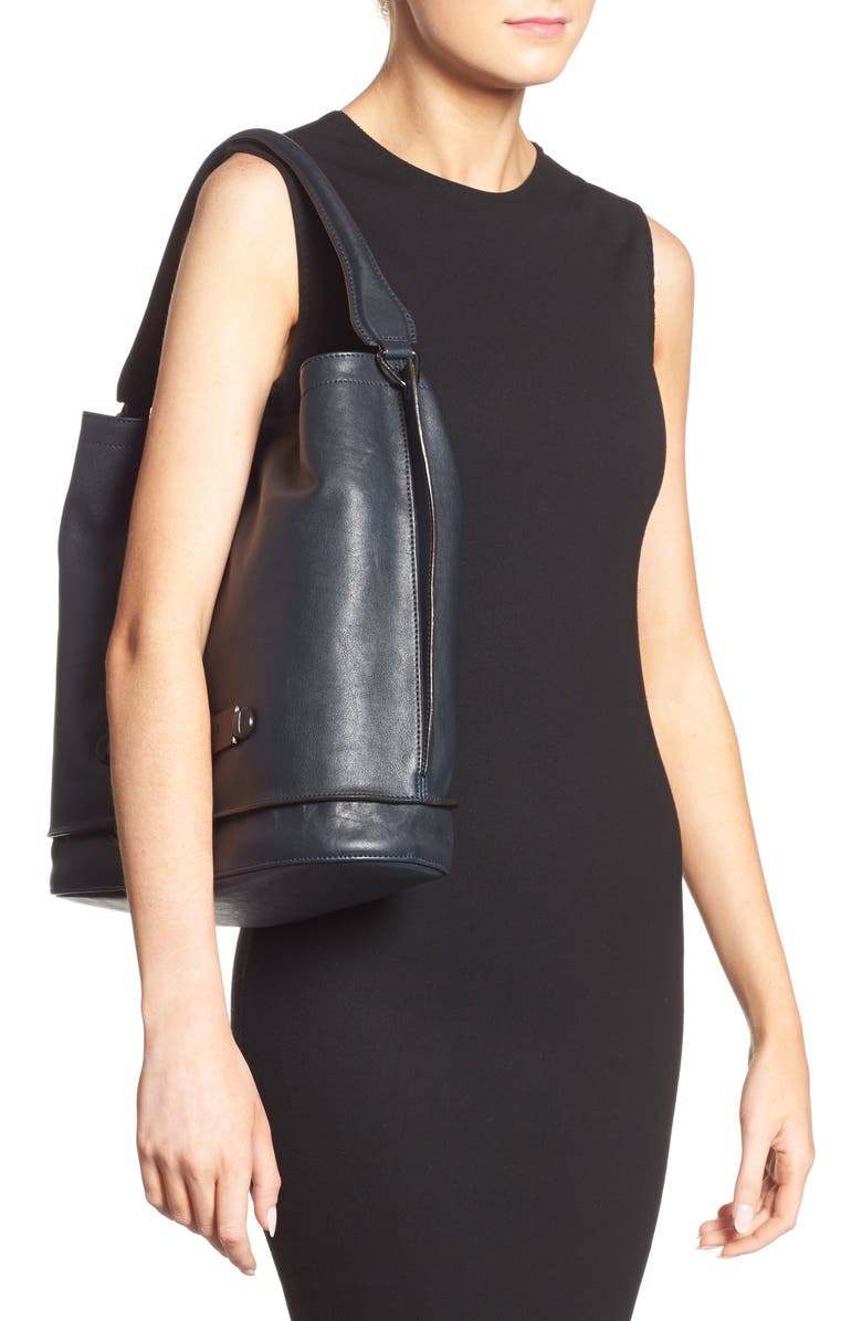 Longchamp '3D' Leather Hobo, Alternate, color, Midnight