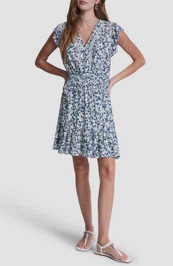 DKNY Jeans Floral Smocked Waist Minidress