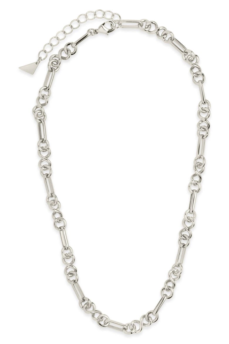 Infinity Oval Link Chain Necklace, Alternate, color, SILVER
