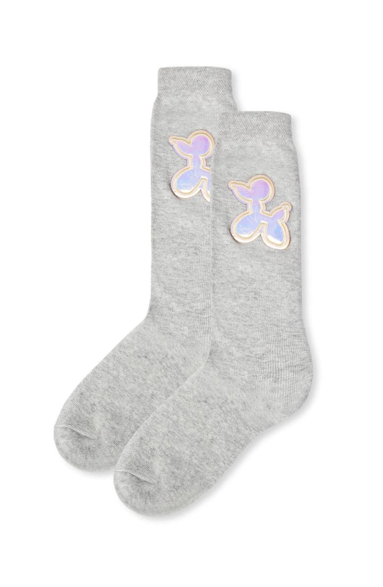 MeMoi Iridescent Balloon Dog Knee High Sock, Alternate, color, Lt Gray Heather