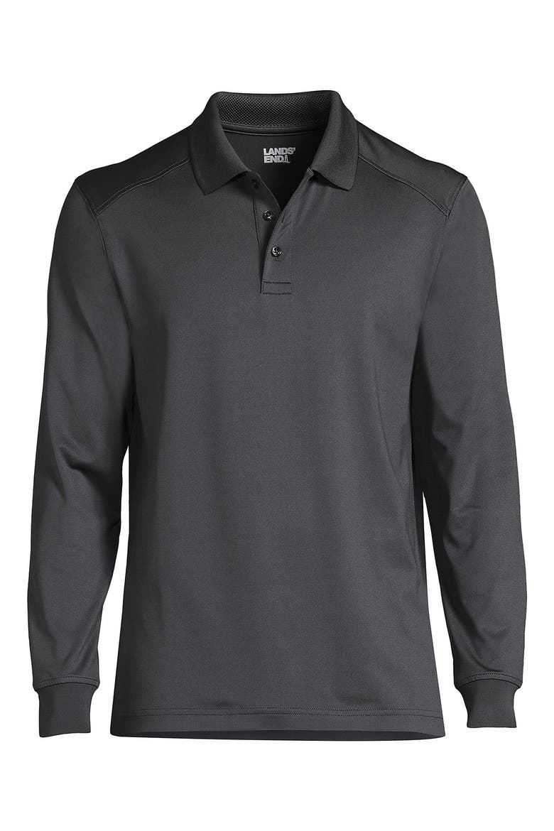 School Uniform  Long Sleeve Rapid Dry Polo Shirt, Alternate, color, Soapstone