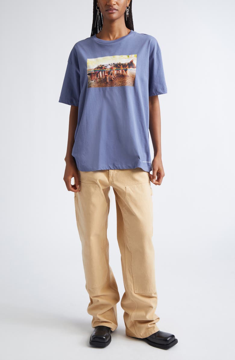 Sky High Farm Workwear Gender Inclusive Pigs Farm Regenerative Cotton Graphic T-Shirt, Alternate, color, Navy