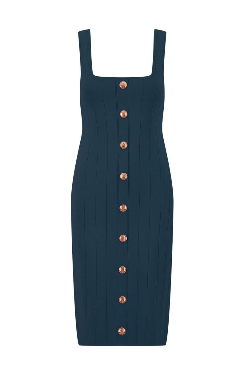 The Noli Shop Helena Button Dress, Alternate, color, Ocean