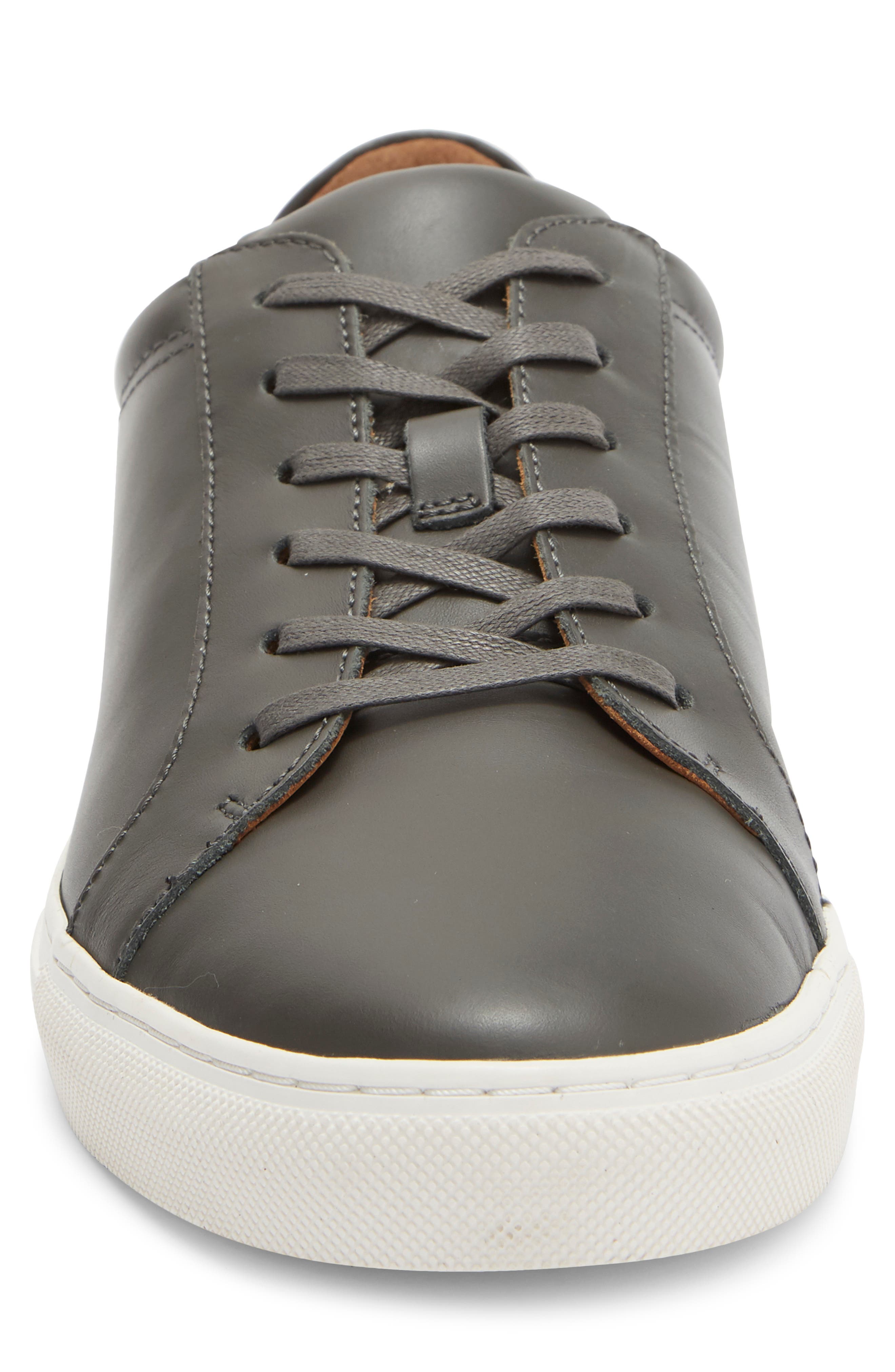 Leather Sneaker, Alternate, color, GREY