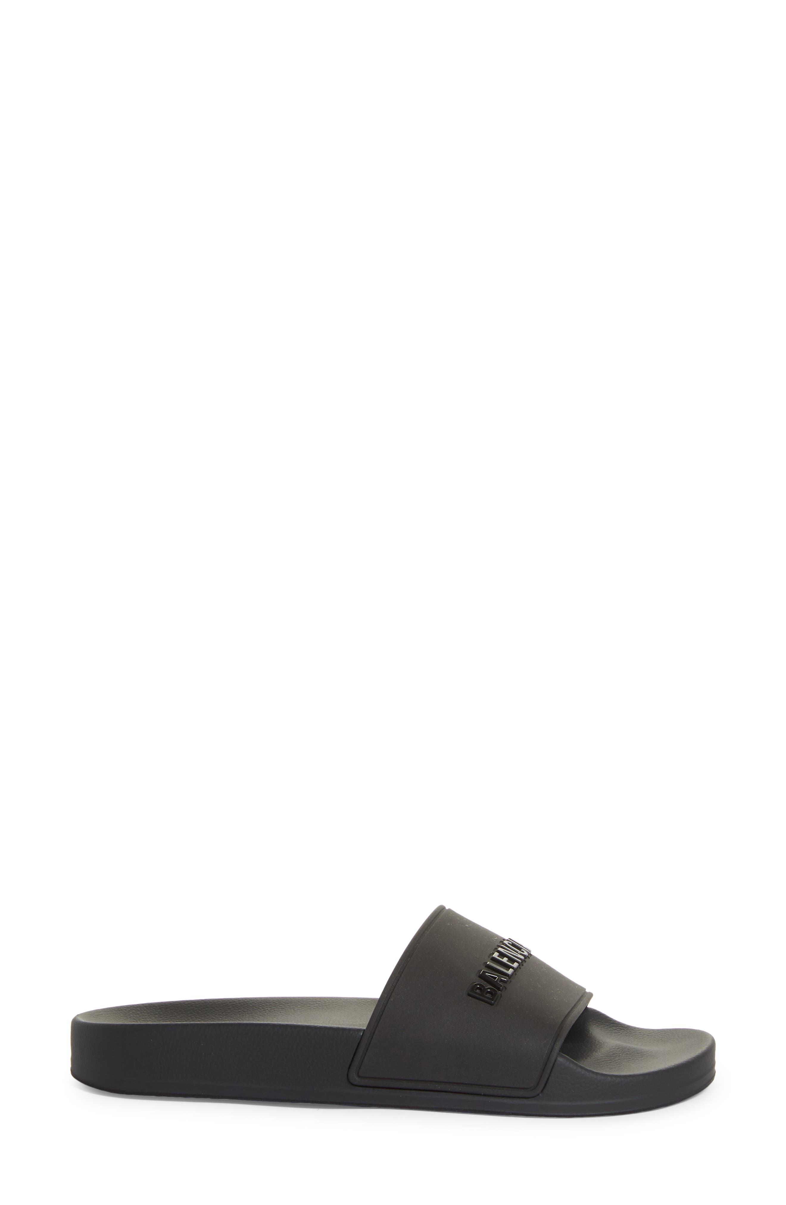 Balenciaga Logo Slide Sandal, Alternate, color, 