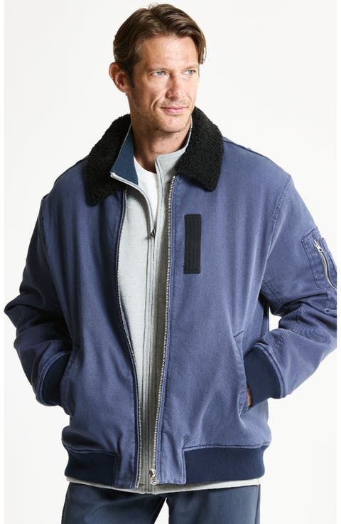 Soft Lined Bull Denim Bomber Jacket