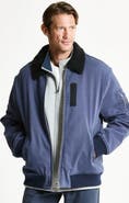 JACHS Soft Lined Bull Denim Bomber Jacket