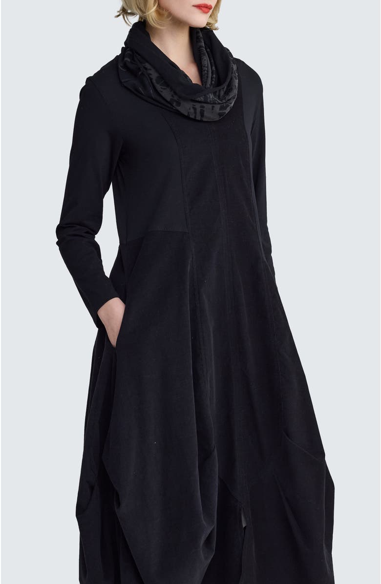 LUUKAA Lily Printed Jersey Collar Scarf, Alternate, color, Ink Black