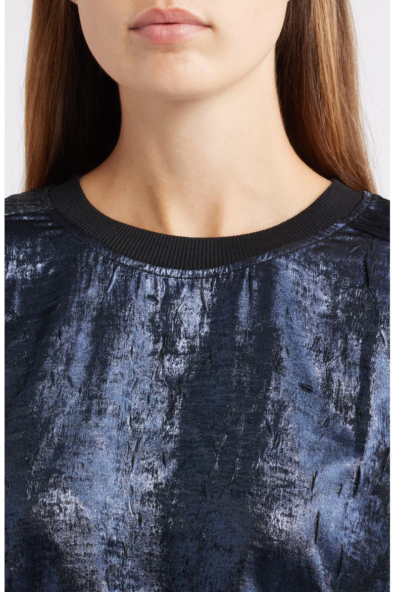 Foil Print T-Shirt, Alternate, color, MIDNIGHT